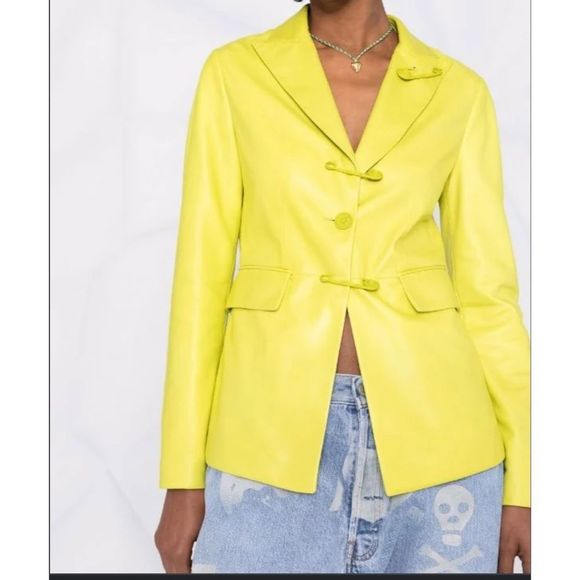 Versace Jackets & Blazers - SOLD! Versace
Medusa Safety Pin embellished leather jacket